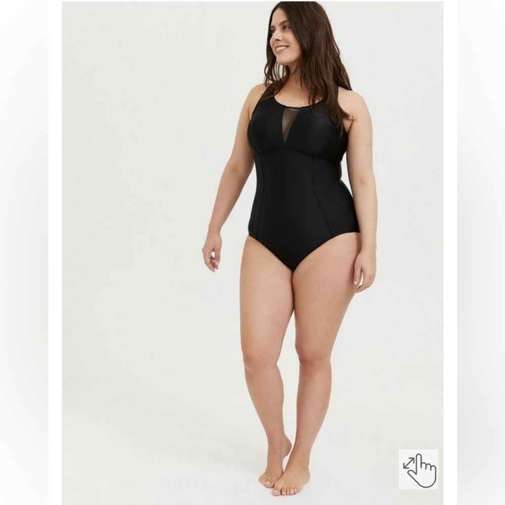 New! Torrid‎ sz 2 Active Mesh Racerback Swim Bathing Suit sz 2X